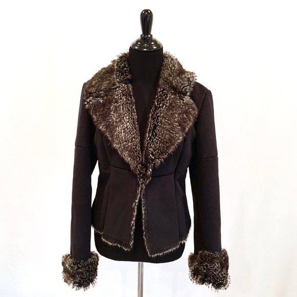 Express Jackets & Blazers - Express Faux Fur Lined Black Jacket